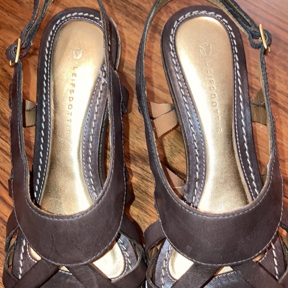 Leifsdottir Leather Wedges - Picture 4 of 9